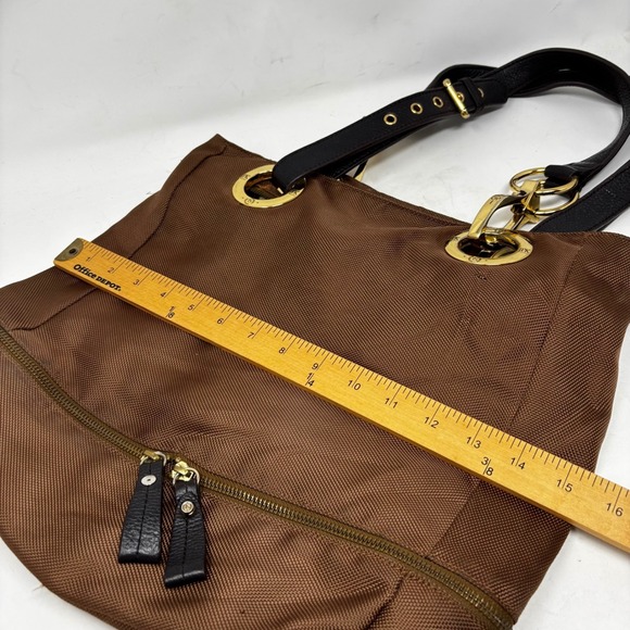 JPK Paris 75 Expandable Shoulder Bag Gold Tone Hardware Leather‎ Straps Brown - Picture 10 of 14